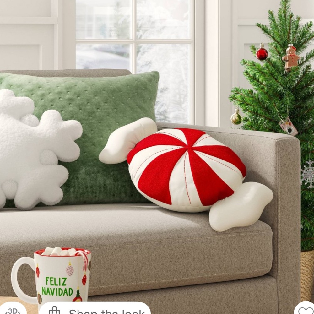 Wondershop Red and White Holiday Candy Pillow